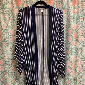 Soma Navy and White Striped Cardigan
